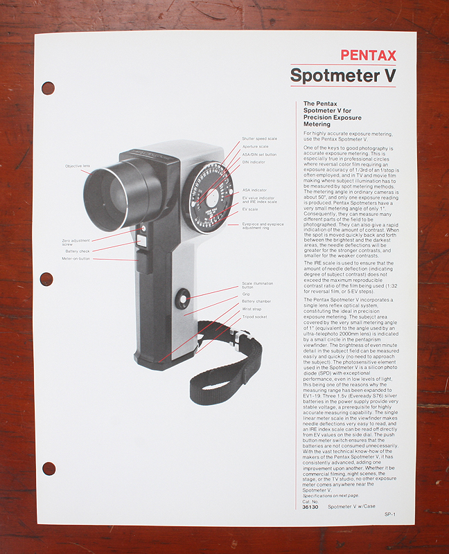pentax digital spotmeter instruction manual