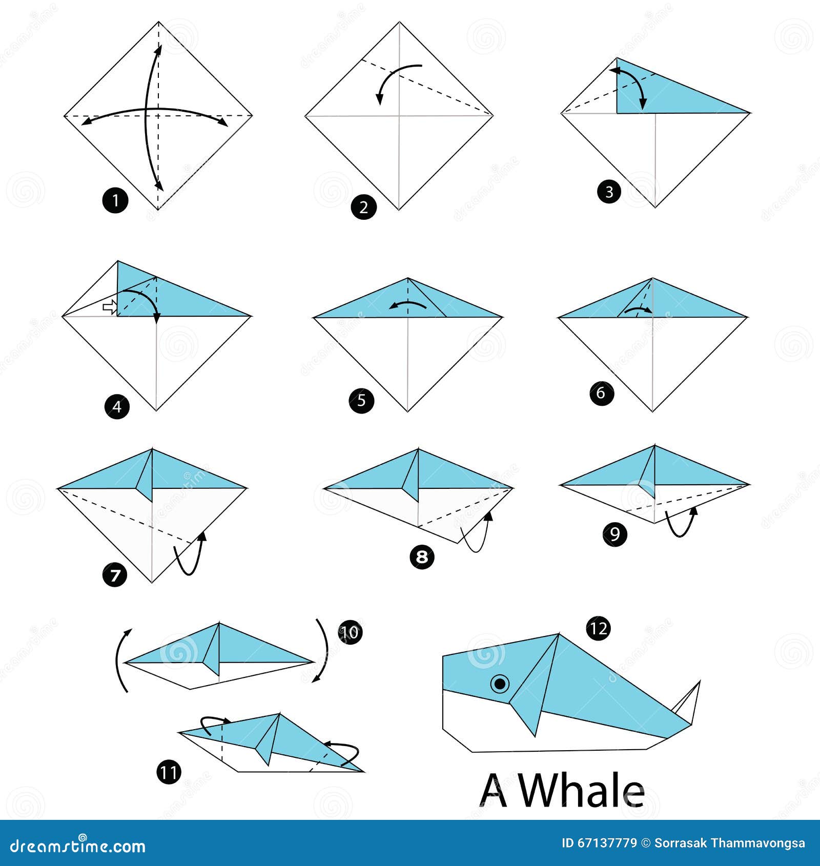 Origami whale instructions easy