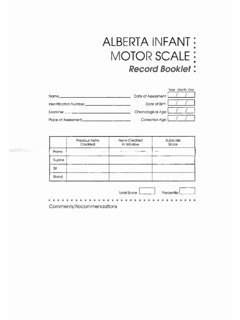 alberta infant motor scale scoring instructions