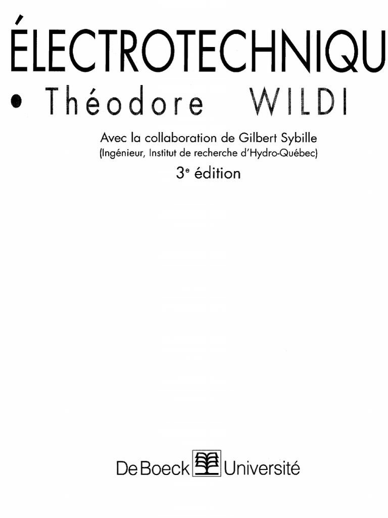 Wildi electrotechnique 4eme edition pdf