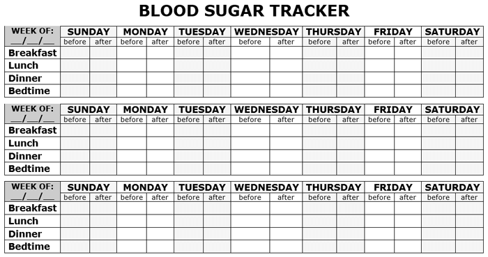 Blood sugar tracking chart pdf