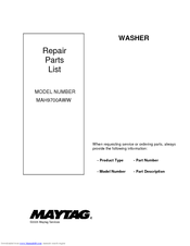 Maytag neptune mah6700aww repair manual