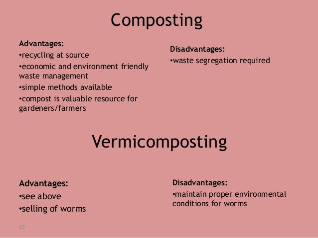 Advantages and disadvantages of vermicomposting pdf