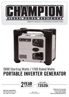 Champion 2000 watt inverter generator manual