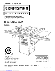 Craftsman 3hp table saw manual