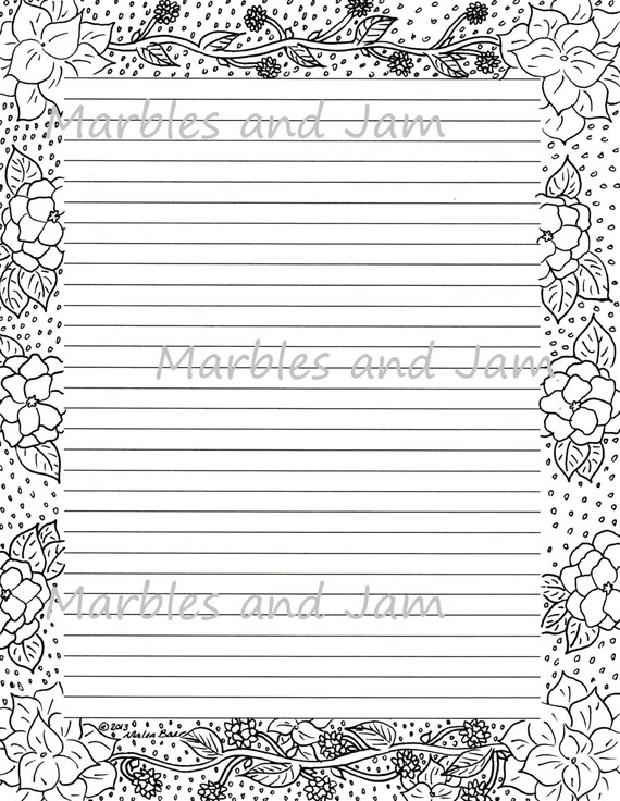Lined paper with border pdf
