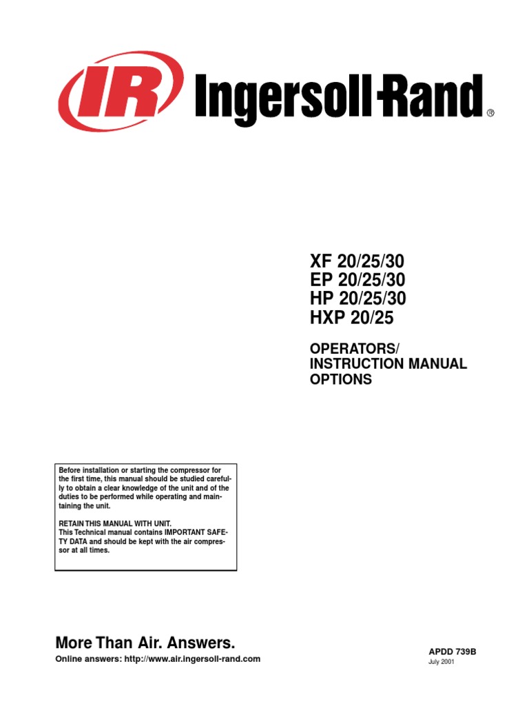 Ingersoll rand air compressor manual free download