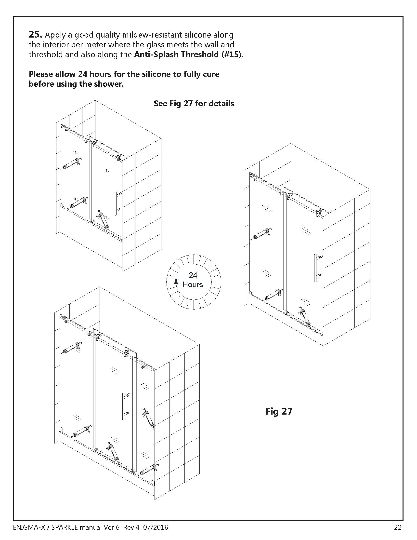 Glass shower door installation instructions