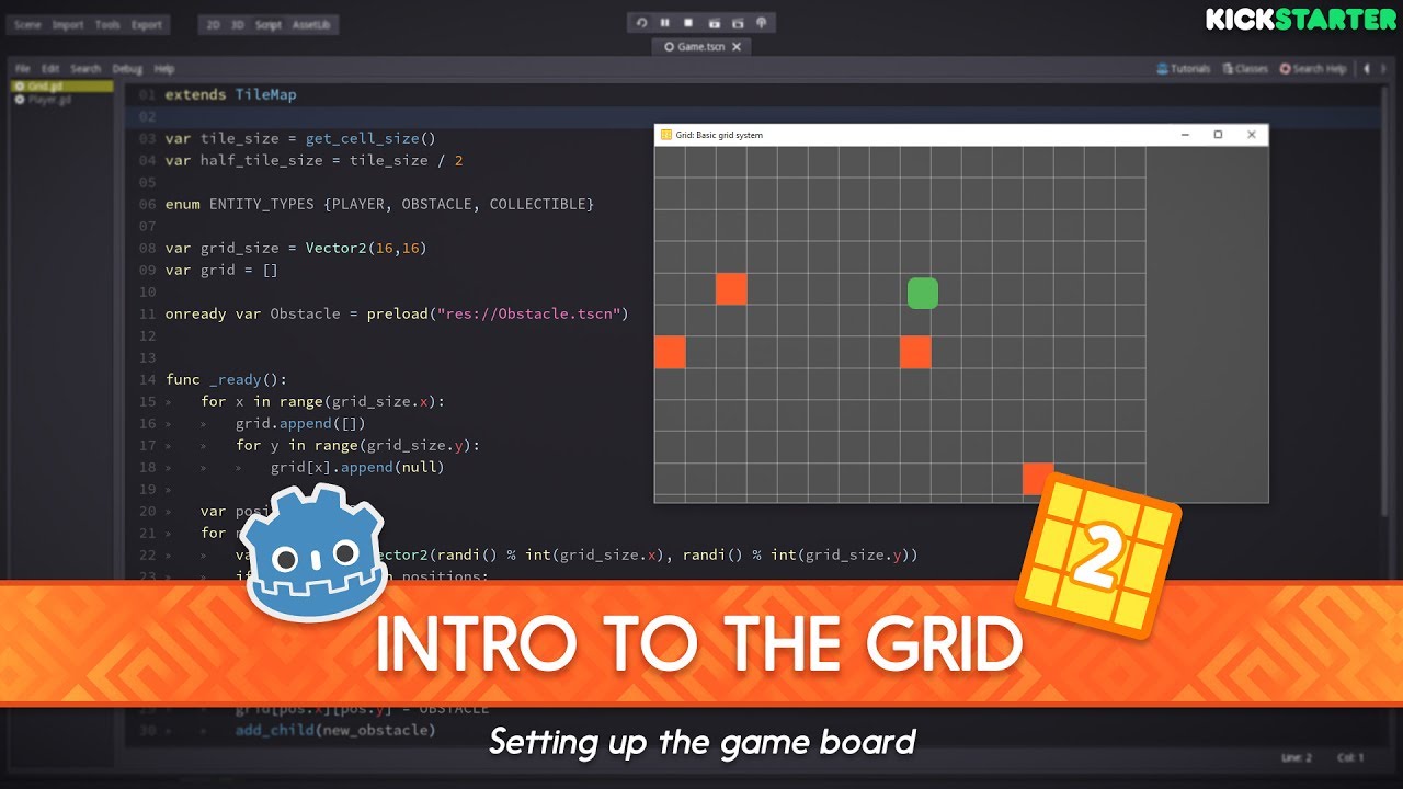 Godot how to draw a grid