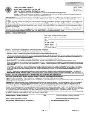 Loan discharge application school closure form